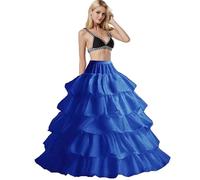 Jupon Jupe Crinoline Wedding Dress Petticoat 4 cerceaux 5 Volants mariée Jupons pour Robe De Mariage Femme Rockabilly Retro Jupon pour Robes de Bal Costume Princesse Longueur du Plancher(Bleu,38)