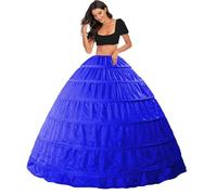 Jupon Jupes Mariage de Femme Long Vintage de Mariée 6 Cerveaux Crinoline Jupons Hoops A-Line Wedding Dress Petticoat Femme années 50 Retro en Rockabilly Robe Underskirt, Plus Couleurs(Bleu,38)