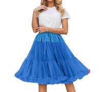 Jupon pour femme - 55 cm de long - En maille hexagonale - Sans baguettes - Jupe bouffante volumineuse - Pour Lolita - Vintage - Grand pivot - Coton - Doux - Costume de carnaval - Soutien, 01#_bu1