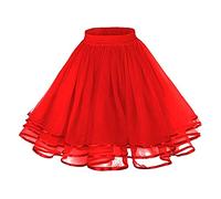 Jupon pour femme années 50 - Rétro - Jupon - Jupon - Vintage - Ligne A - Crinoline - Demi slips - Pour rockabilly - Robe de fête, c rouge, taille unique