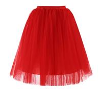 Jupon pour femme des années 50 - Rétro - Vintage - Ligne A - Crinoline - Demi-slips pour rockabilly - Tutu - Robe rockabilly - Robe festive, E rouge., taille unique