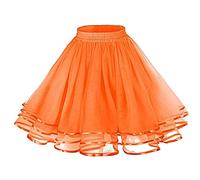 Jupon pour femme des années 50 - Rétro - Vintage - Ligne A - Crinoline - Demi-slips pour rockabilly - Tutu - Robe rockabilly - Robe festive, D orange., taille unique