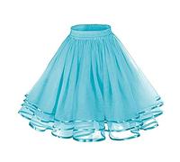 Jupon pour femme des années 50 - Rétro - Vintage - Ligne A - Crinoline - Demi-slips pour rockabilly - Tutu - Robe rockabilly - Robe festive, D bleu ciel., taille unique