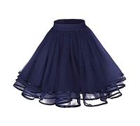 Jupon rétro des années 50 pour femme - Style rétro - Forme trapèze - Demi-slips pour rockabilly - Tutu - Robe de fête, C Marine., taille unique