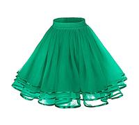 Jupon rétro pour femme - Vintage - Crinoline - Demi slips - Pour rockabilly - Robe de fête, C vert., taille unique