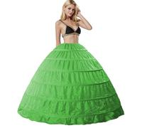 Jupons Crinoline 6 Cerceau Mariage Jupon Hoopless Robe de mariée Demi-Jupe Femmes Long Underskirt Sculptantes Wedding Petticoat Princesse Bal sous-Jupe Plus Femme Jupes, Longueur du Plancher(Vert)