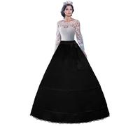 Jupons Crinoline Mariage Jupon 2 Cerceau mariée Jupon Hoopless Robes de Prom Demi Slips Femme Jupe Sculptantes 2 Hoops A-Line Wedding Petticoat Underskirt Robe Bal Demi-Jupe sous-Robe Jupes(Noir,38)