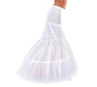 Jupons Crinoline Queue de Poisson Mariage 2 Cerceau Jupon Hoopless Mermaid Fishtail Wedding Petticoat Robe mariée Underskirt Femme Jupes sirène Demi-Slip Bal Demi-Jupe(Blanc,36)