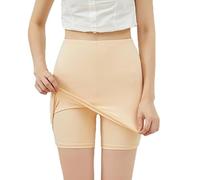 Jupons Femme Femmes Shorts Plus Taille Double Couche Culotte D'été Short Élastique sous-Vêtements sans Couture Jupon Crinoline (Color : Color, Size : L)