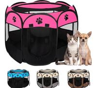 JUPPLIES Parc pour Chien Pliable Octogonal | Enclos Portable en Tissu Oxford Imperméable pour Chiot | Voyage et Extérieur | Montage sans Outils