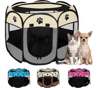 JUPPLIES Parc pour Chien Pliable Octogonal | Enclos Portable en Tissu Oxford Imperméable pour Chiot | Voyage et Extérieur | Montage sans Outils