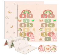 JUPPLIES Tapis Bébé Pliable 200x180x1cm | Tapis de Jeu pour Bebe Réversible | Antidérapant & Imperméable | Éveil Motricité & Tummy Time | Tapis Bébé 0-6 Mois