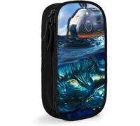 Jupsero Subnautica Largecapacity Pencil Case School Bag Avec Fermeture À Glissière, Fournitures D'étude Et Rangement De Papeterie, Organisateur De Bureau, Adolescents, Fournitures Scolaire
