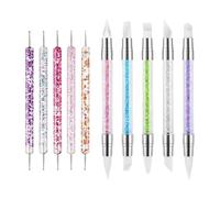 jupsjuice Lot de 10 outils de modélisation des ongles - Strass double face - Outil de modelage - Stylo de gravure multifonction pour les voyages, la maison, les voyages, les voyages d'affaires