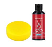 jupsjuice Nettoyant pour Argent,Agent de Réparation de Rayures pour Métal 50ml avec Éponge | Crème pour Bijoux, Chaîne, Collier, Jade et Platine - Redonne l'Éclat