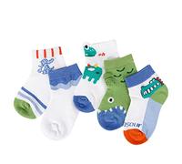 Jupsk 5 Paires Chaussettes Dinosaures pour Garçons, Chaussettes de Sport Chaussettes Athlétiques Chaussettes en Maille Respirante pour l'été, Chaussettes Basses pour Enfants de 1-8 Ans