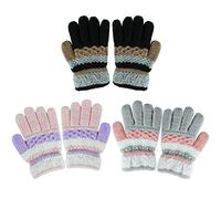 Jupsk Enfants Gants d'hiver chauds, Bebe Gants Tricotés Extensibles Magiques Gloves Moufle pour Fille Garçons 3-8 ans