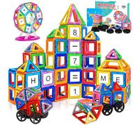 JUQG 126Pièces Blocs de Construction Magnétiques Jouets Jouets de Construction Magnétiques Blocs de Construction Éducatifs Jouets Jouets de Construction pour Enfants Convient pour 3+ Enfants (126Pcs)