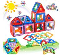JUQG 40Pièces Blocs de Construction Magnétiques Jouets Jouets de Construction Magnétiques Blocs de Construction Éducatifs Jouets Jouets de Construction pour Enfants Convient pour 3+ Enfants