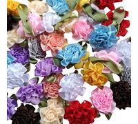 juqian Ruban fleurs nœuds Carnation patchs rouge à coudre Craft 40 multicolore