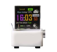 Juqoyue Album Cristal Cube Photo Display Multifonction avec Animations GIF, Station Météo Intelligente Cadeau, Horloge Photo Holographique Cube Cristal avec Album D'Animations GIF, Horloge Digitale.