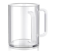 Juqoyue Gobelet de lavage des mains avec deux poignées en acrylique pour Netilat Yadayim Vasser Negel Poignées pour verres blancs juifs