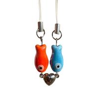 Juqoyue Pendentif Poisson Saint Valentin Pendentif Téléphone Portable Cadeau Souvenir de Vacances pour L'Être Cadeau Rouge et Bleu
