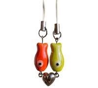 Juqoyue Pendentif Poisson Saint Valentin Pendentif Téléphone Portable Sac Souvenir de Vacances Cadeau pour L'Être Cadeau Rouge et Vert
