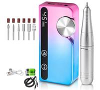 Juqoyue Ponceuse à Ongles Électrique Portable Professionnelle 45 000 Tr/Min, Rechargeable, à Faible Bruit, à Ongles Multicolore