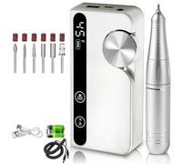 Juqoyue Ponceuse à Ongles Électrique Portable Professionnelle 45 000 Tr/Min, Rechargeable, à Faible Bruit, à Ongles Blanche