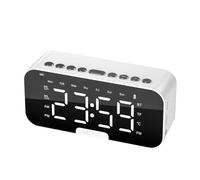Juqoyue Réveil Numérique LED avec Écran de Bureau Bluetooth 5.1 Affichage de la Température Prise en Charge de la Carte TF Connexion AUX