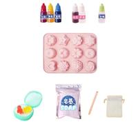 Juqoyue Savon Fait Main à Faire Soi-Même, Savon en Cristal, Matériel de Fabrication de Savon, Ensemble de pour Fille, Cadeau D'Anniversaire, Kit de Fabrication de Savon