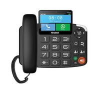 Juqoyue Téléphone sans Fil TUYA WiFi avec Enregistrement Vidéo, Carte SIM, Réseau 4G et Alarme Radio pour et Le Bureau, Prise UE