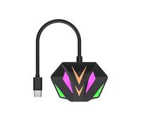 Juqoyue Type C vers RJ45 Ethernet Adaptateur Carte Réseau 10/100/1000 Mbps Effet D'Éclairage RGB pour Ordinateur PC Portable A