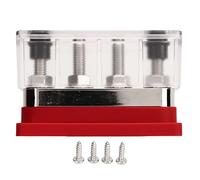 Juqrelith Barre de Distribution Batterie 600A DC12V à 48V, M10 4 Bornes, Bloc de Répartition de Puissance - Haute Performance, Résistance Marine, pour Voiture, Bateau, Camping - Car (Rouge)