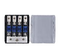 Juqrelith Bloc de Distribution d'Énergie 60A, 1 Entrée 4 Sorties, Protection Fusible Audio, Plastique et Métal - Isolation Sécurisée, Réutilisable, pour Voiture et Système Solaire