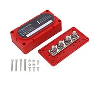 Juqrelith Bloc de Répartition Électrique DC48V 300A, Bornes M10x4 Double Rangée, pour Voitures Camions Bateaux Marines 12-48V - Haute Conductivité, Séparation Efficace des Circuits