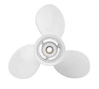 Juqrelith Hélice Hors - Bord 9-1 / 4x10 Pouces, 3 Lames, 8 Dents, Alliage d'Aluminium - Haute Performance, Réduction de l'usure, pour Moteurs Hors - Bord 9.9 / 15hp