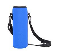 Juqrelith Housse Isolante pour Bouteille d'eau 1000ml, Néoprène Résistant, avec Sangle de Transport - Protection Thermique 1 Heure, Pratique pour Randonnée et Voyage (Bleue)