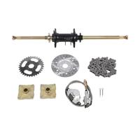 Juqrelith Kit Essieu Arrière Vivant 812mm Metal, Frein Complet, Chaine Incluse, Pour 50cc - 90cc ATV Quads et Go Kart - Haute Resistance, Stabilité Optimale, Installation Facile