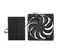 Juqrelith Kit Ventilateur D'Extraction Solaire 3W, Panneau Solaire Monocristallin, Ventilateur ABS Compact - Refroidissement Efficace, Protection Sécurisée, Ventilation pour Maison et Serr