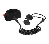 Juqrelith Laisse de Poignet pour Paddle, Corde Élastique TPU 5,5mm, 1,2m, Ajustable, Anti - Corrosion - Confort et Sécurité, Rotation 360°, pour Surf et Paddle (Noire)