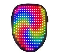 Juqrelith Lumineux LED, 25 Motifs Dynamiques et Statistiques, Bandeau Élastique, Noir - Contrôle par Gestes, Confort Supérieur, Idéal Fêtes Rave et Halloween