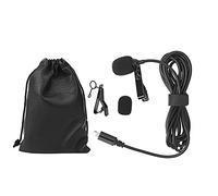 Juqrelith Microphone Clip - on Col de Revers, Omni - Directionnel 20-16000Hz, Noir, Câble 1,5 m - Enregistrement Haute Qualité, sans Alimentation Supplémentaire, Parfait pour Interviews