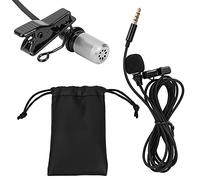 Juqrelith Microphone Cravate Portable 3,5mm, Micro Mini Clip Argent, Compatible Téléphone Mobile et Appareils Photo - Son Clair à 3 Mètres, Léger et Durable, Idéal pour Cours et (Argent)