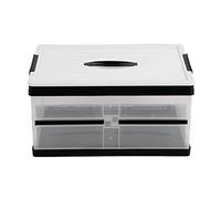 Juqrelith Organisateur De Coffre Grand Volume, Bac De Rangement Pliable Jaune, Matière PP Résistante - Protection Anti - Poussière, Compact Et Polyvalent Pour Voiture Et Maison (Noire)