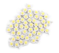 Juqrelith Perles de Puce de Lampe LED SMD 1W 50pcs, Haute Puissance, Lumière Blanche Froide - Longue Durée, Économie d’Énergie, Remplacement pour Projecteur Intérieur (Blanc chaud)