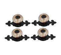 Juqrelith Poignées de Meubles Zinc Alloy, 73mm, Blanc, Lot de 4 - Installation Facile, Design Moderne, Compatible Armoires et Tiroirs (1901 Noir Mat Panthère Blanc)