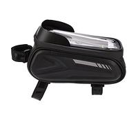 Juqrelith Sacoche de Cadre de Vélo Étanche, 20cm, Écran Tactile TPU, Réflecteur, Grande Capacité - Protection Contre la Pluie, Antidérapant, Sécurité Nocturne (Blanc réfléchissant)