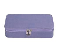 Juqrelith Trousse à Crayons Grande Capacité, Double Compartiments, Cuir PU Rose Rouge - Rangement Pratique, Poche Filet Élastique, pour Enfants et Étudiants (Violette)